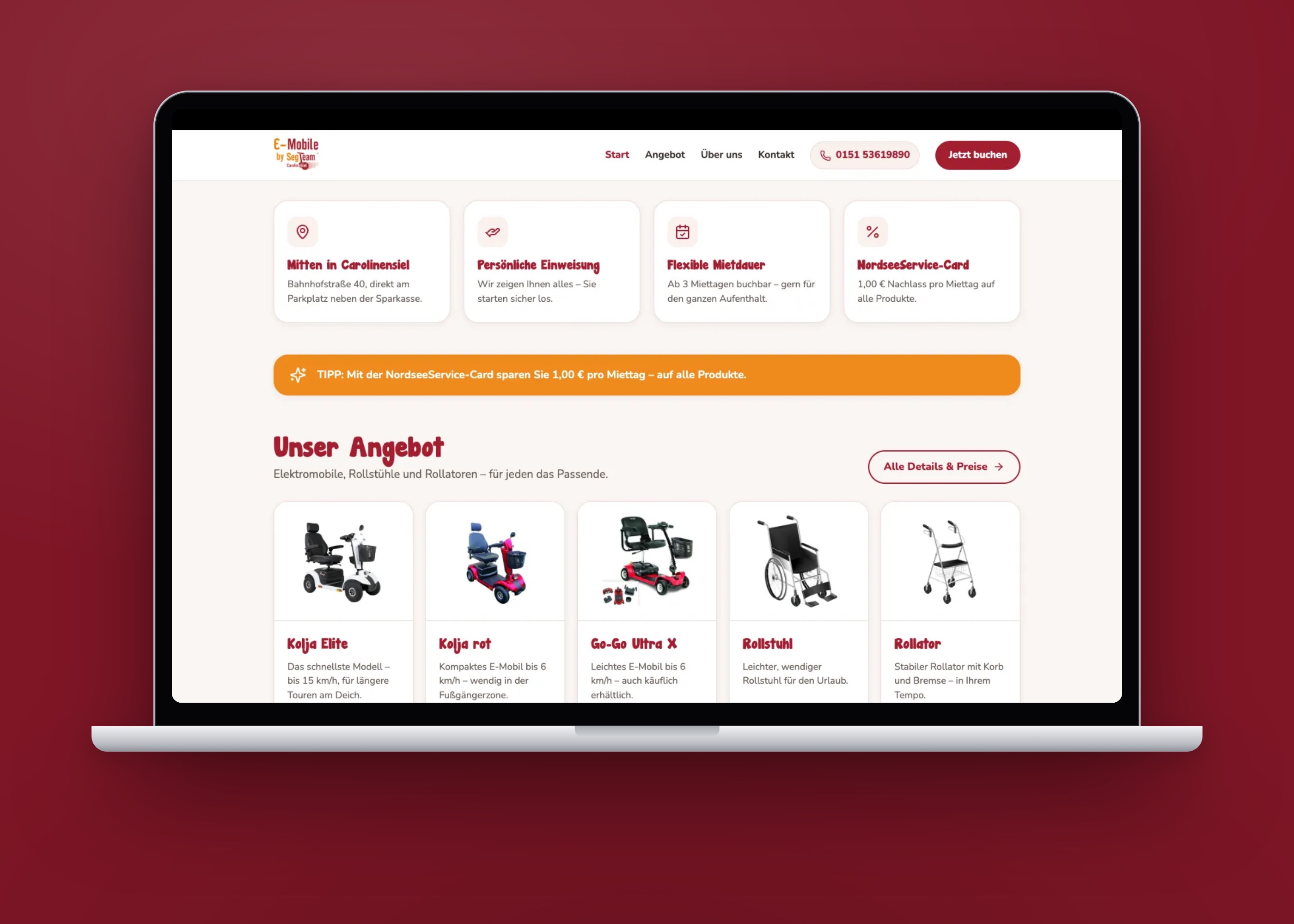 Website SegTeam – Eindruck 1